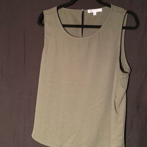 Olive green sleeveless blouse